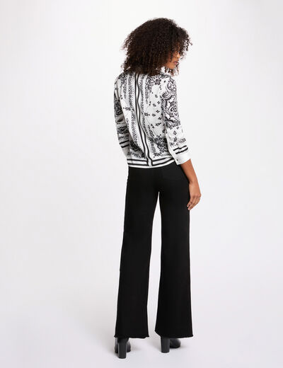 Camisa fluida estampada blanco mujer