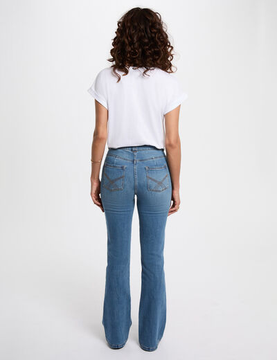 Camiseta corta con inscripción blanco mujer