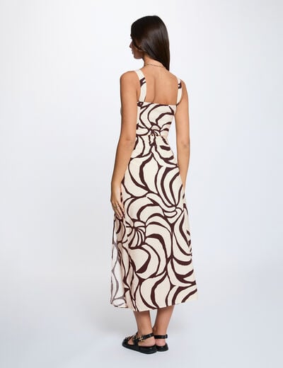 Vestido largo plisado multicolor mujer