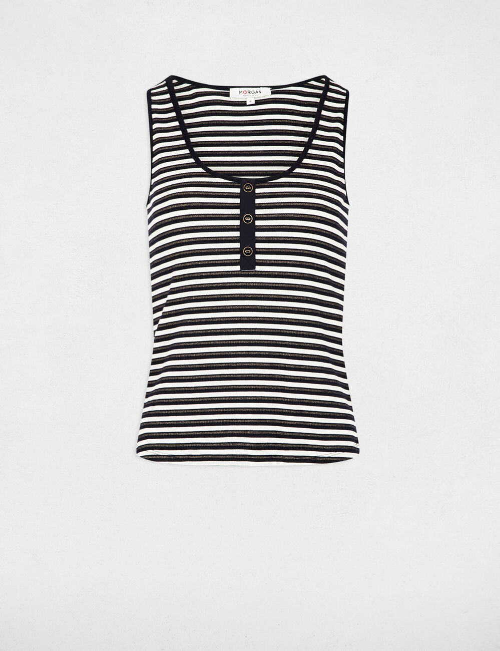 Top sin manga con rayas blanco mujer