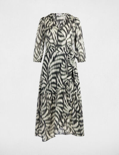 Vestido midi estampado multicolor mujer