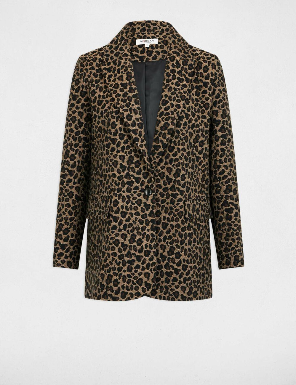 Chaqueta estampado leopardo multicolor mujer