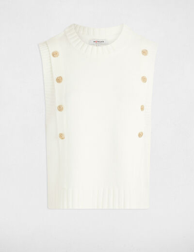 Jersey sin mangas blanco mujer
