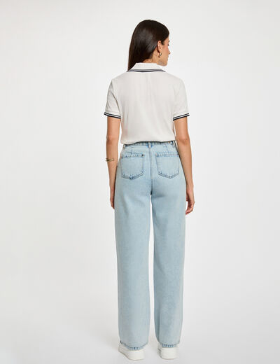 Polo ajustado blanco mujer