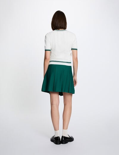 Jersey fino de manga corta verde mujer