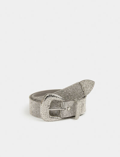 Cinturón con strass couleur argent mujer