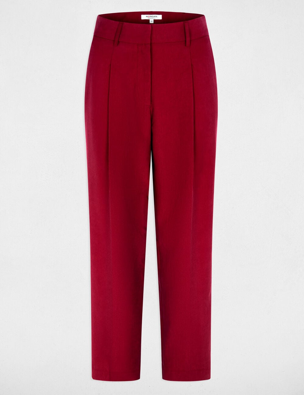 Pantal&oacute;n de tiro alto burdeos mujer