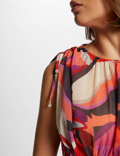 Vestido entallado estampado multicolor mujer