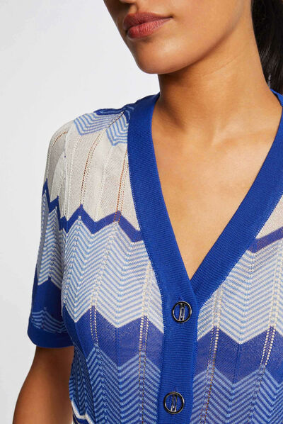 Jersey manga corta estampado chevron  mujer
