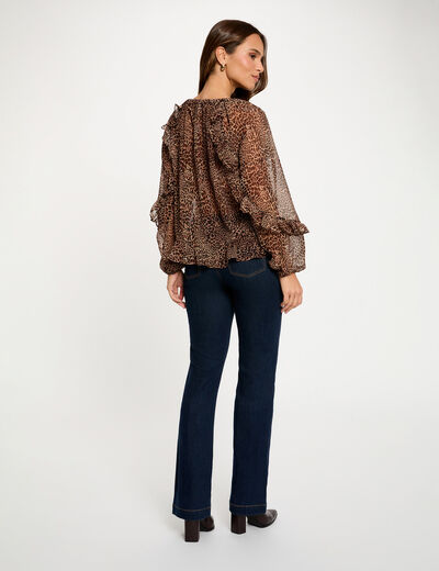 Blusa entallada con cuello en v multicolor mujer