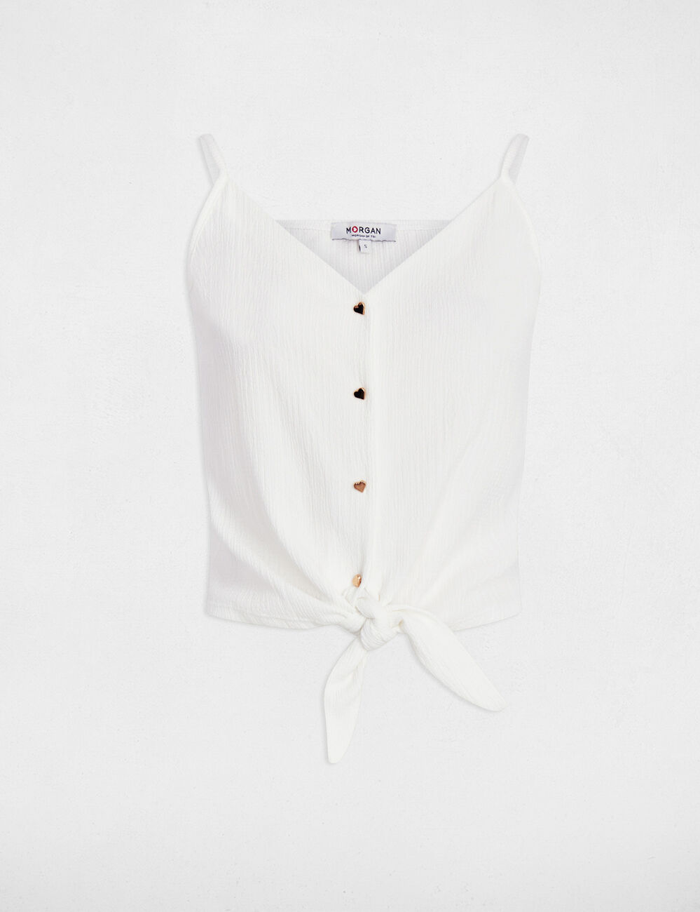 Top con tirantes finos blanco mujer
