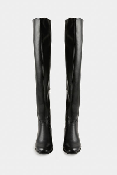 Botas por encima de la rodilla negro mujer