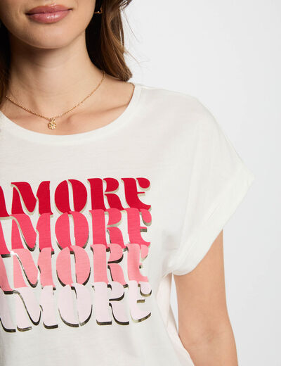 Camiseta con mensaje blanco mujer
