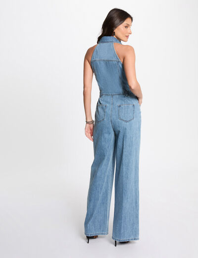Mono largo vaquero denim descolorido mujer