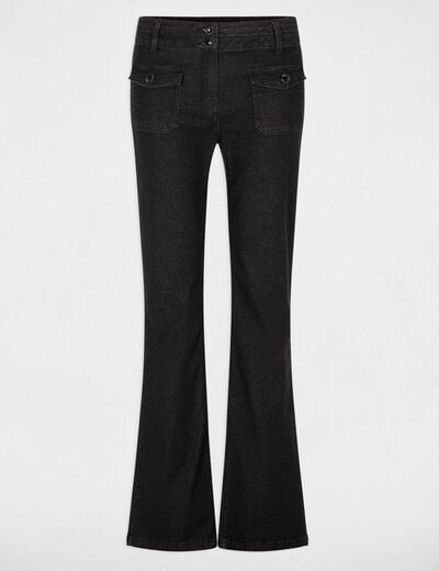 Vaqueros bootcut con botones denim negro mujer