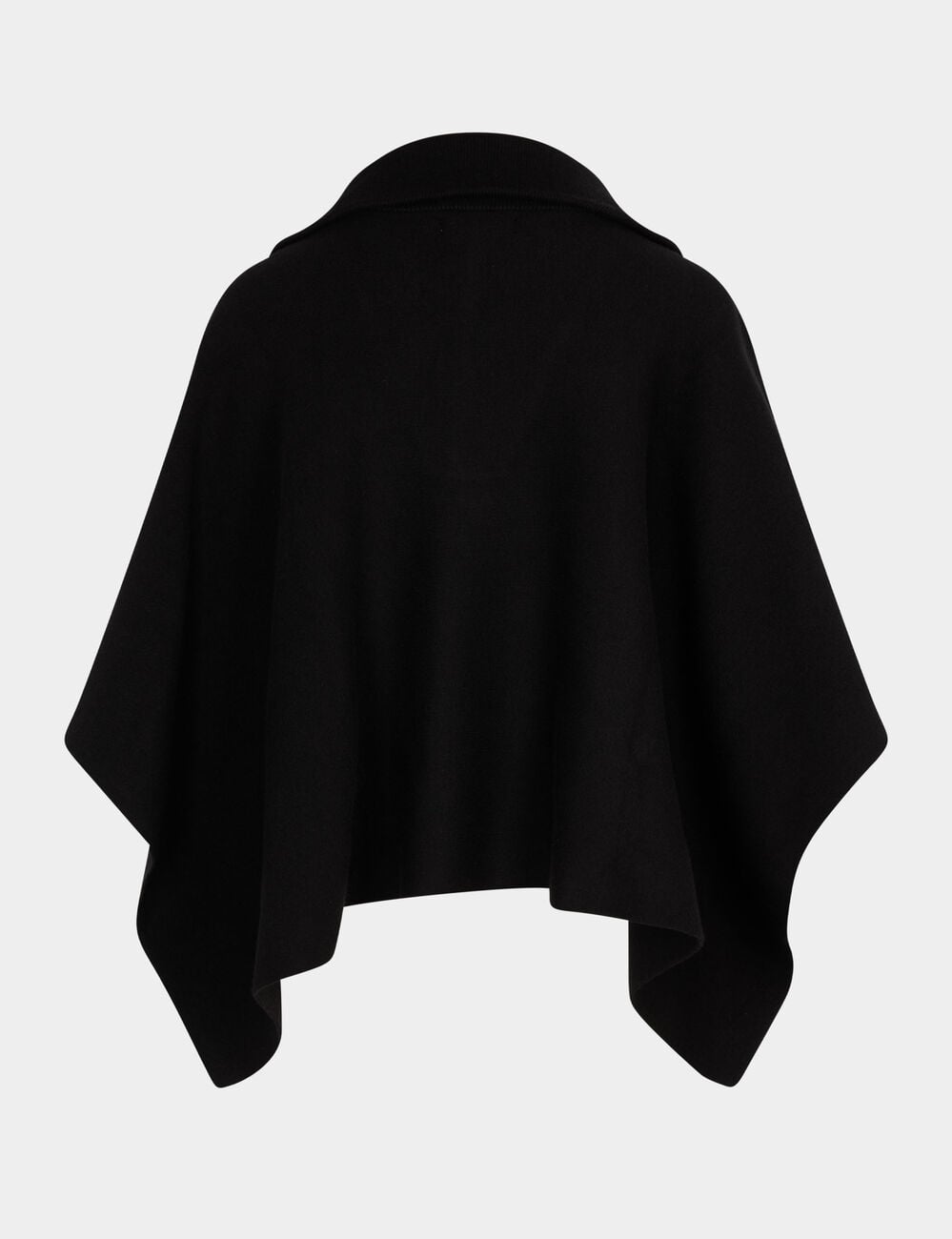 Poncho con cuello abierto negro mujer
