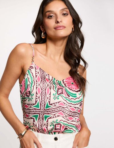 Top de tirantes finos multicolor mujer