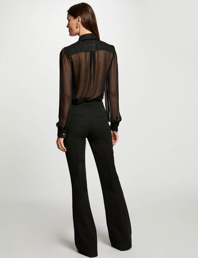 Camisa manga larga negro mujer