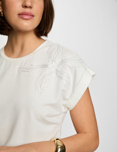 Camiseta manga corta blanco mujer