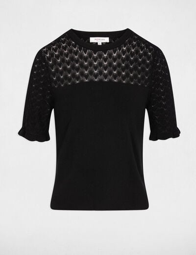 Jersey de mangas cortas negro mujer