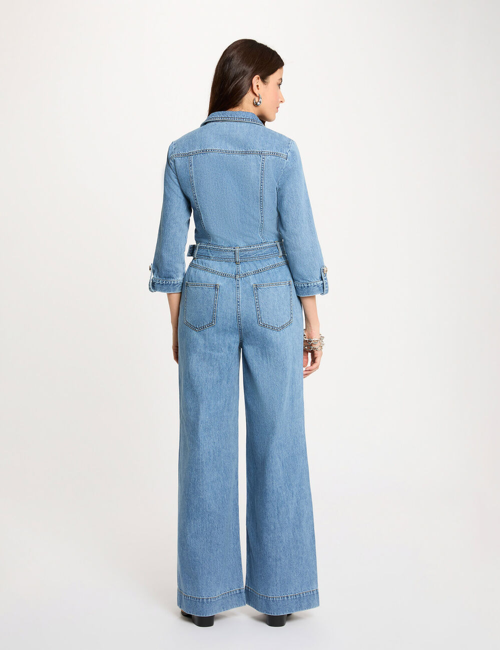Mono vaquero piernas anchas denim stone mujer