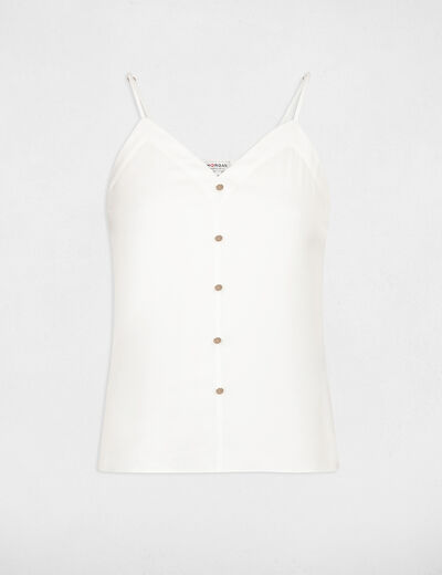 Top tirantes y botones crudo mujer