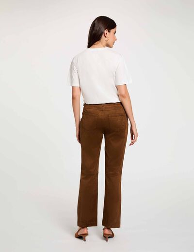 Camiseta con bordado en relieve blanco mujer
