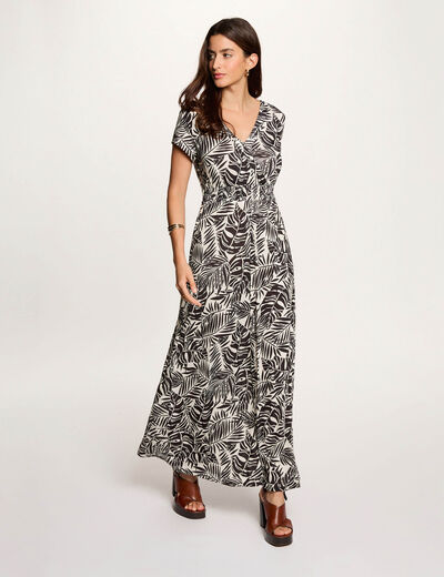 Vestido largo fluido multicolor mujer