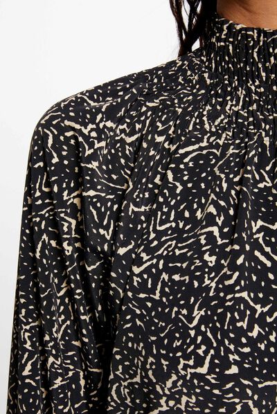 Blusa manga larga estampado abstracto multico mujer