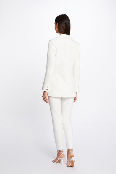 Chaqueta city recta crudo mujer