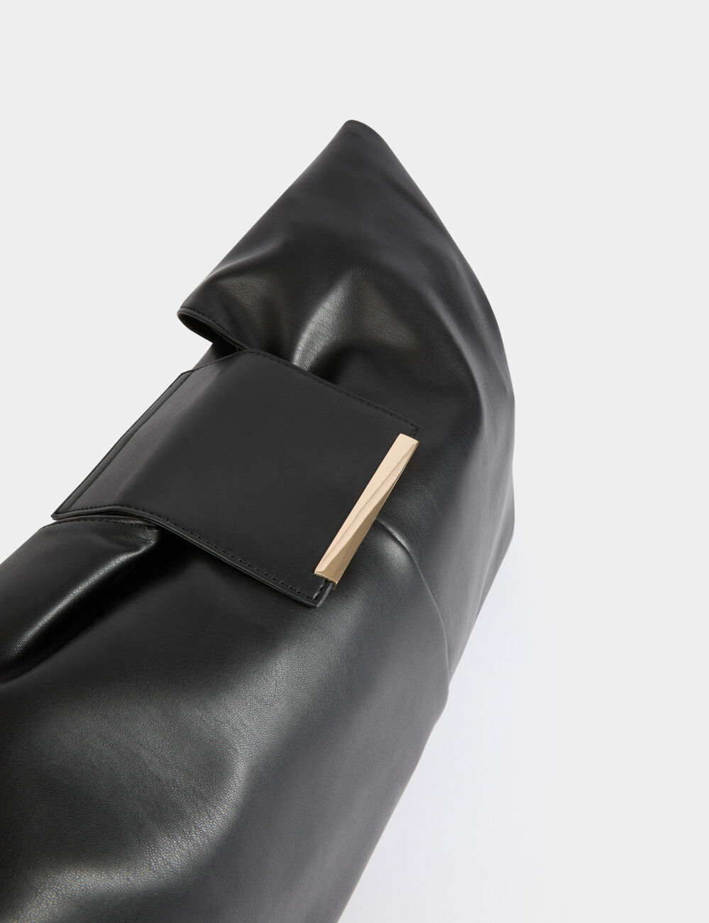 Bolso media luna nudos negro mujer