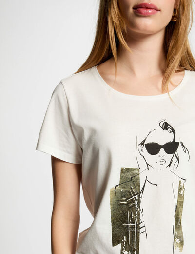 Camiseta con mensaje blanco mujer