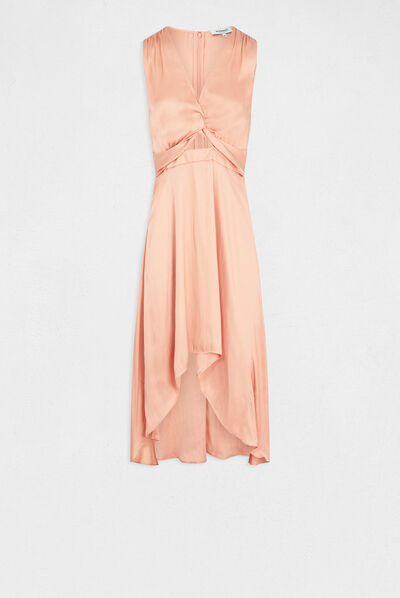 Vestido midi evasé asimétrico  mujer