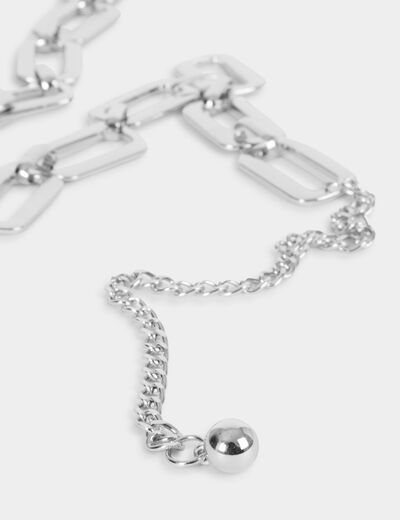 Cintur&oacute;n de cadena couleur argent mujer