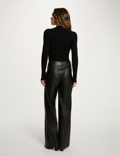 Jersey con cuello alto negro mujer