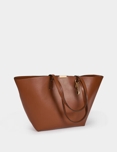Bolso shopper de trapecio cámel mujer