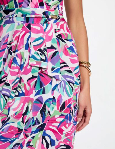 Vestido corto estampado multicolor mujer