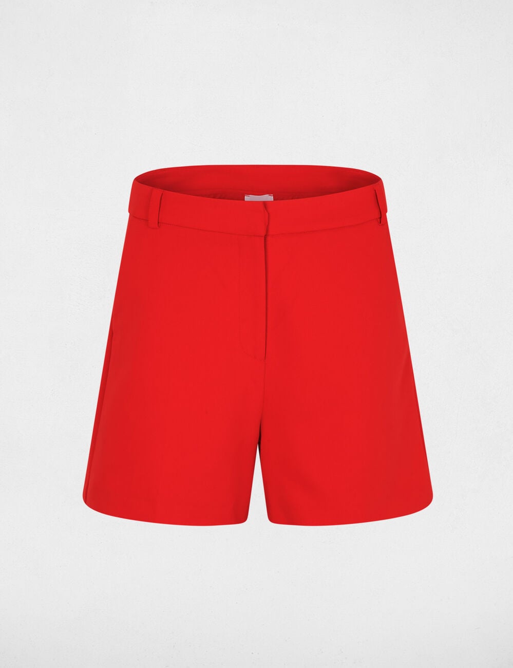 Pantal&oacute;n corto de tiro alto rojo vivo mujer