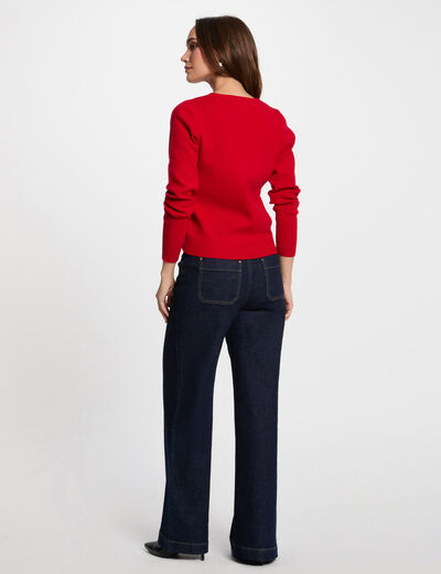Jersey cuello redondo rojo mujer