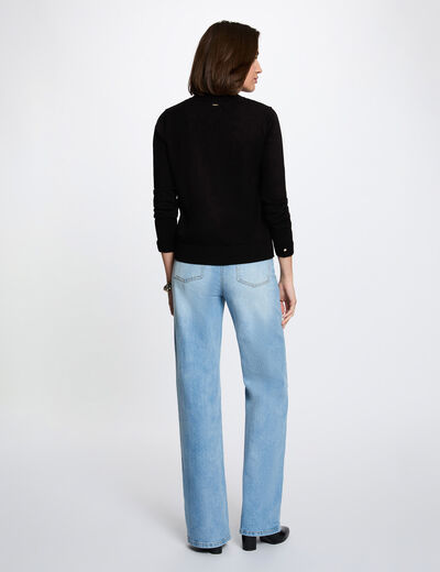 Jersey cuello redondo negro mujer