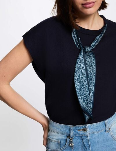 Jersey sin mangas azul marino mujer