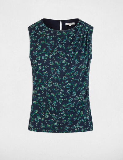 Top drapeado sin mangas multicolor mujer