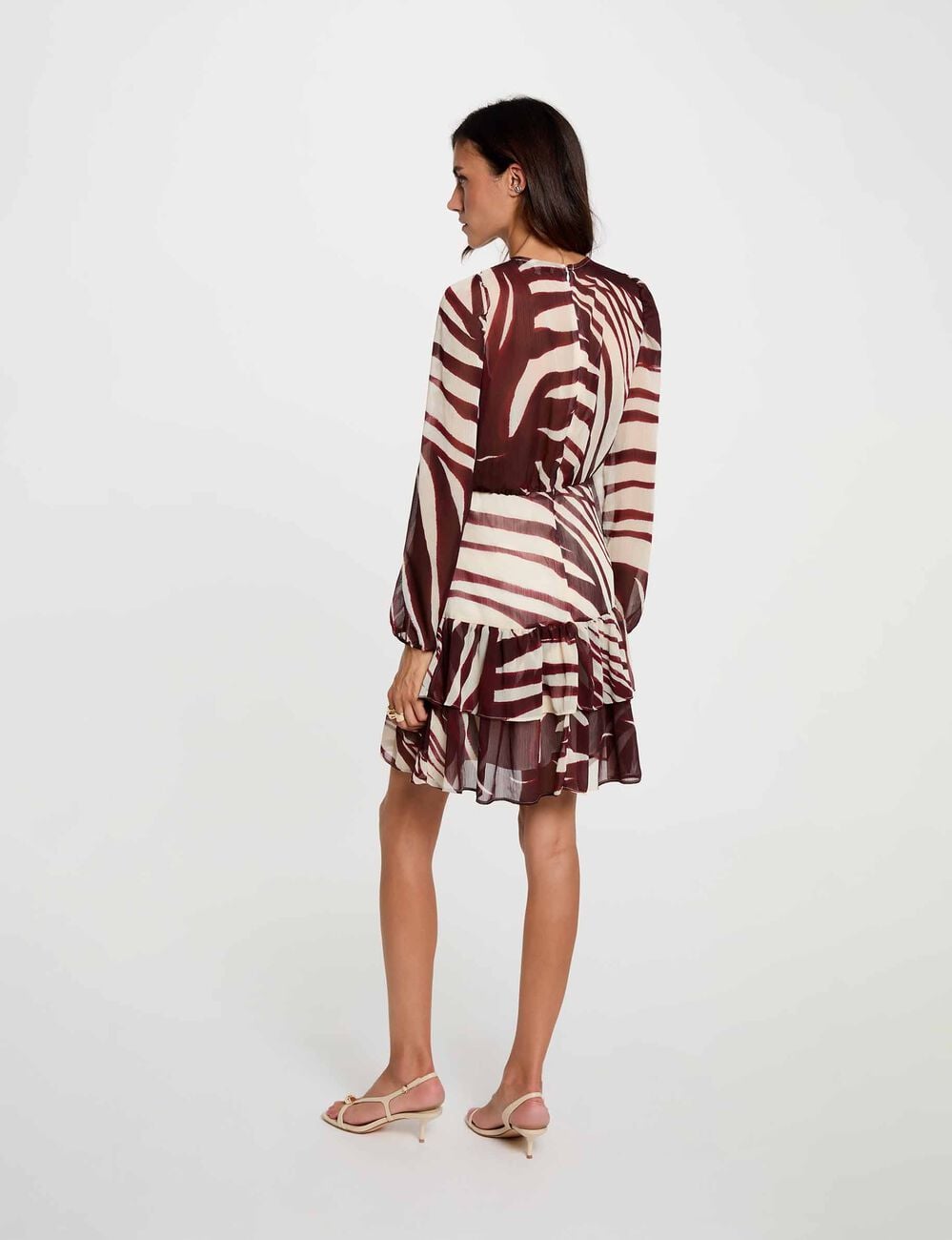Vestido corto con cuello en V multicolor mujer