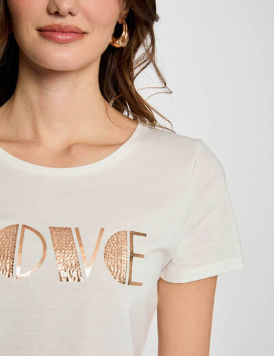 Camiseta con mensaje blanco mujer