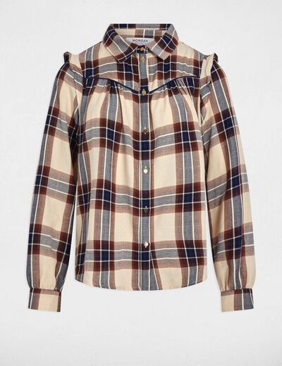 Camisa manga larga multicolor mujer