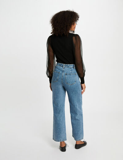 Jersey con cuello alto negro mujer