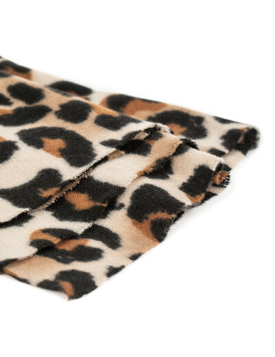 Bufanda con estampado de leopardo arena mujer