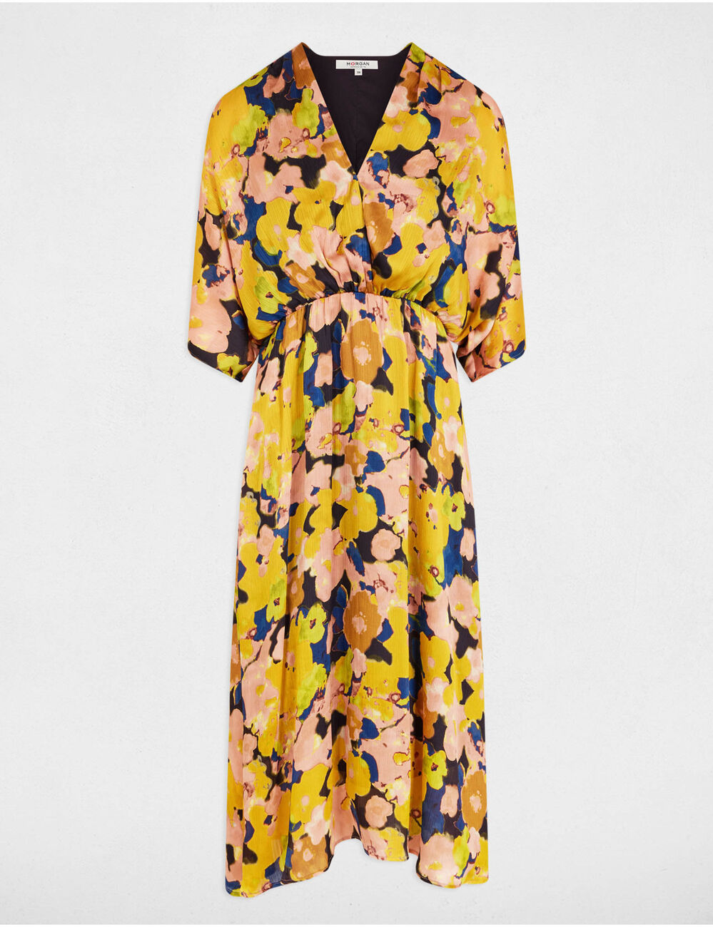 Vestido midi recto estampado multicolor mujer