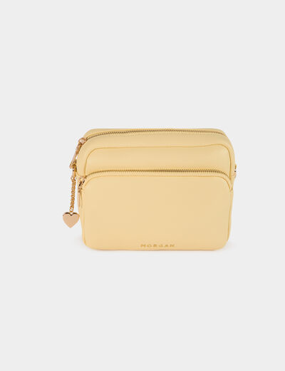 Bolso bandolera de polipiel amarillo pastel mujer