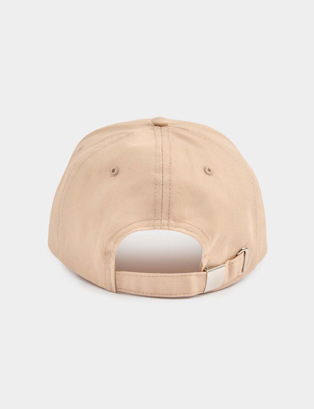 Gorra bordada beige mujer